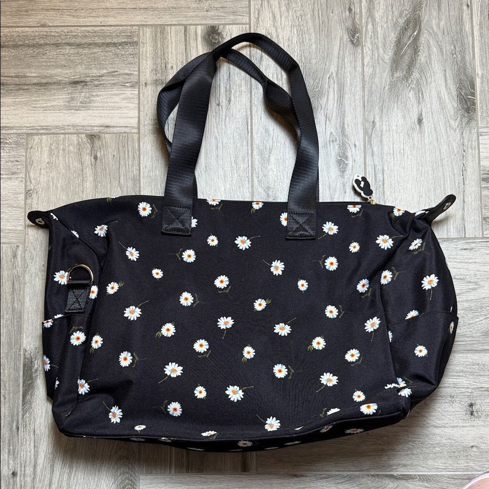 Alice + Olivia Black Tote with Daisy Pattern